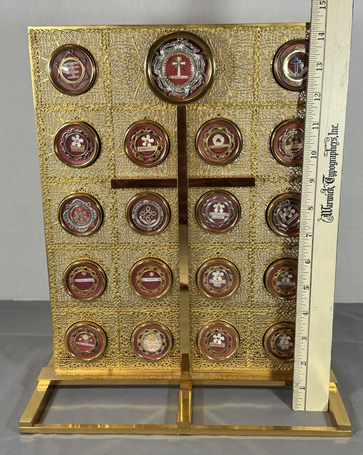 Reliquary Relic Custom Made 19 Saints True Cross, Crown Thorns, Evangelists
