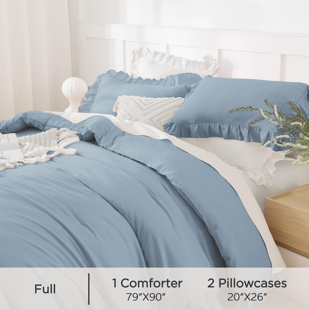 Andency Grayish Blue Full Size Comforter (79"x90"),