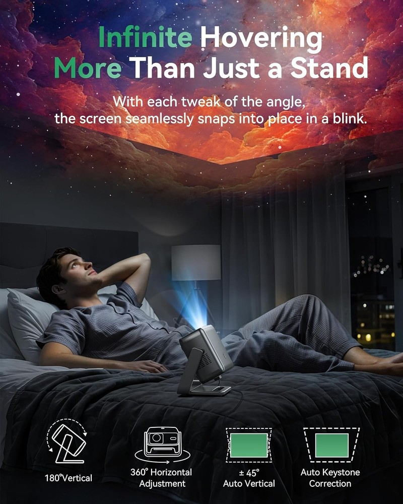 AUBOR MENTECH - 4K Projector w/Wi-Fi and Bluetooth