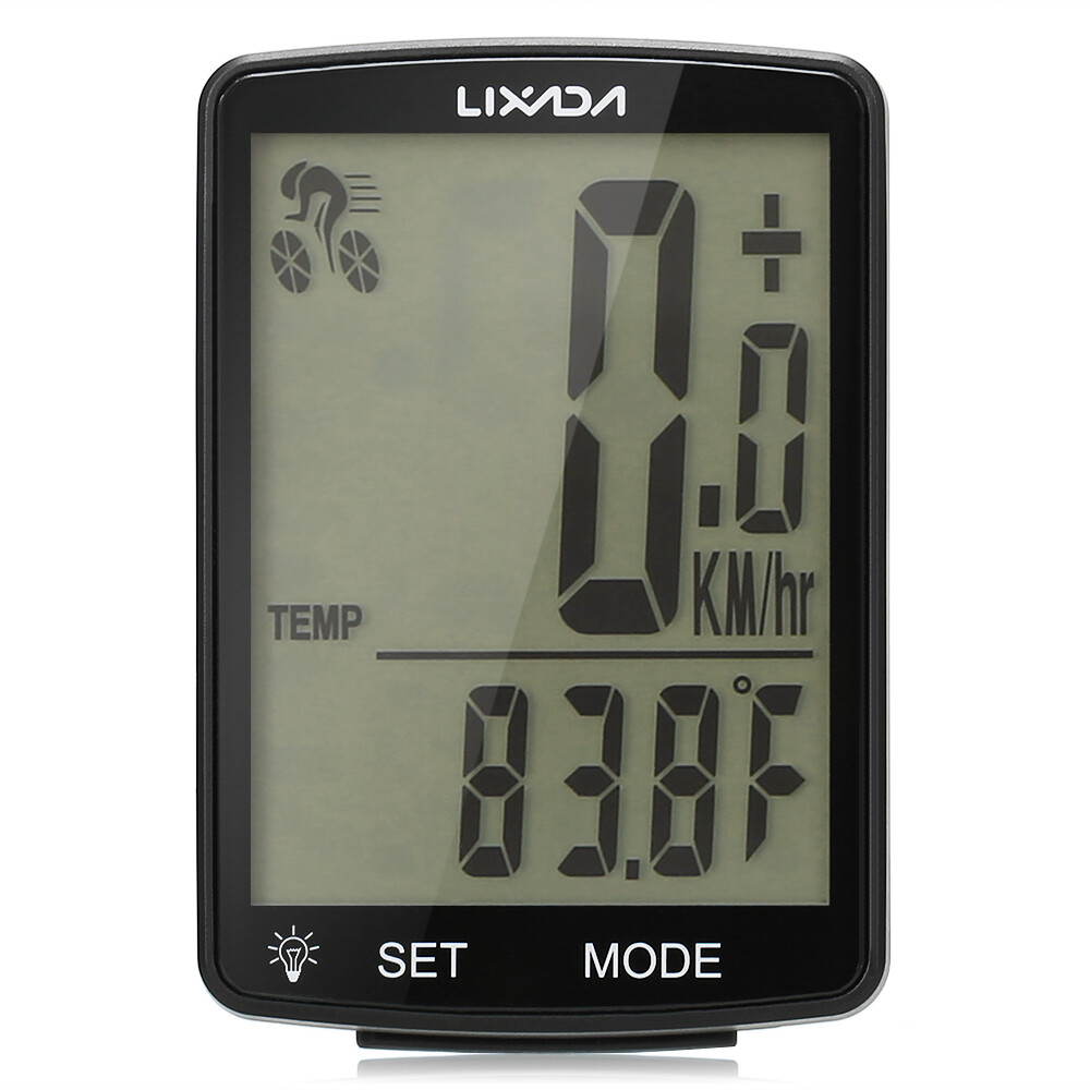 LIXADA Wireless Bike Computer Multi Functional LCD Screen MTB Bicycle Computer