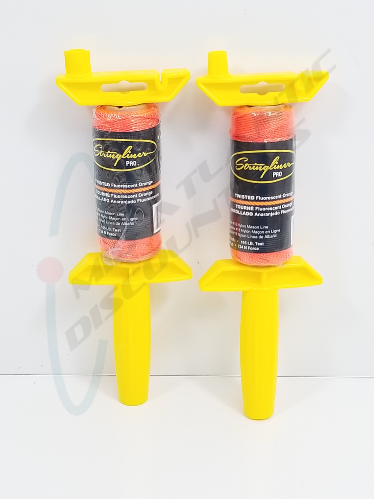 2 Stringliner Pro Reloadable #18 Nylon Mason Line Twisted Fluorescent Orange