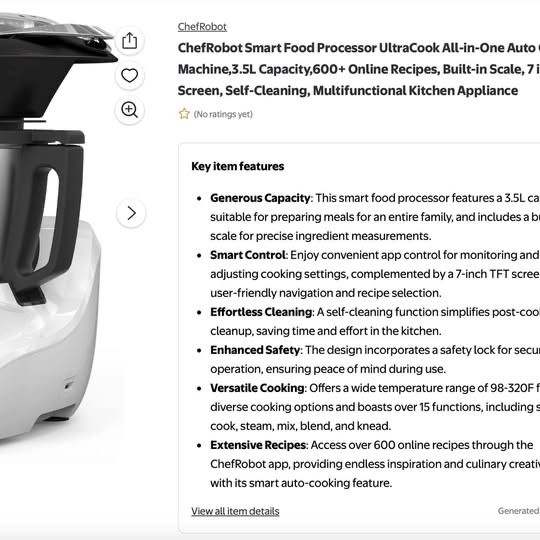Chef Robot Ultracook Smart Food Processor 15 Functions 3.5L