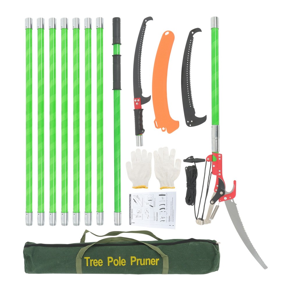 1 × Pruner Saw Combination Extendable Tree Trimmers Section 30ft 9 Green New