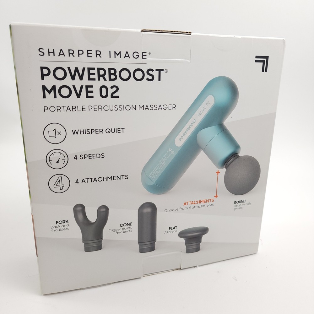 Sharper Image PowerBoost Move Portable Percussion Massager in Teal