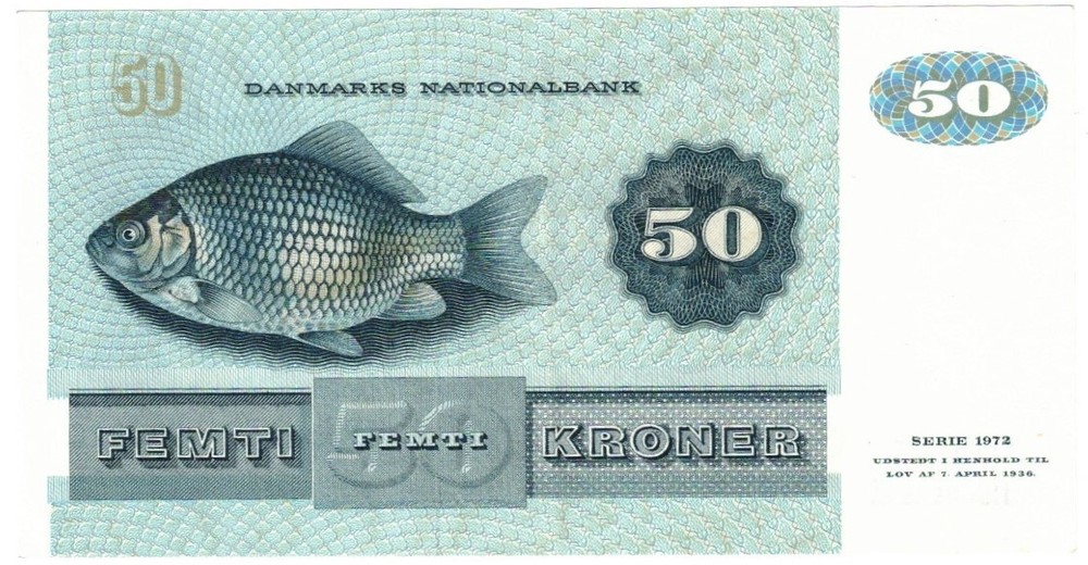 Denmark 50 Kroner 1989 EF "Hoffmeyer/Herly"