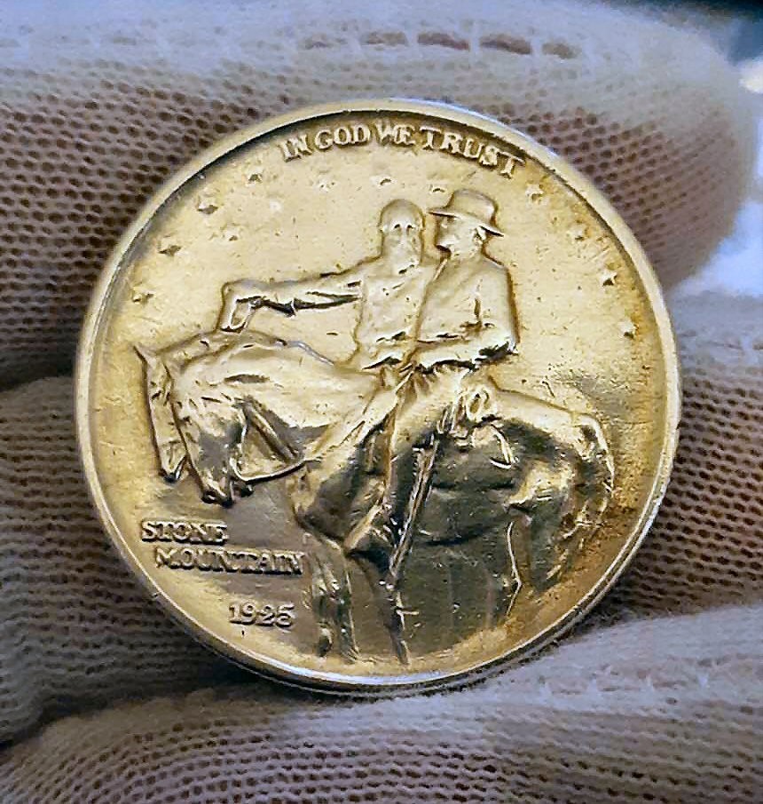 1925 - Authentic STONE MOUNTAIN 50c Silver Half Dollar Coin weighs 12.5 Grams
