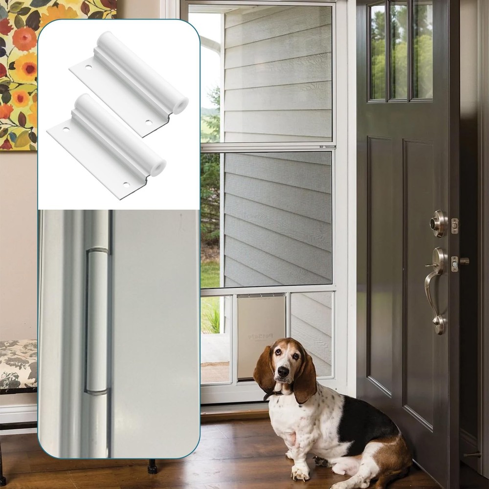 Lower Screen Door Hinge Leaf for Anderson Storm Replacement, White