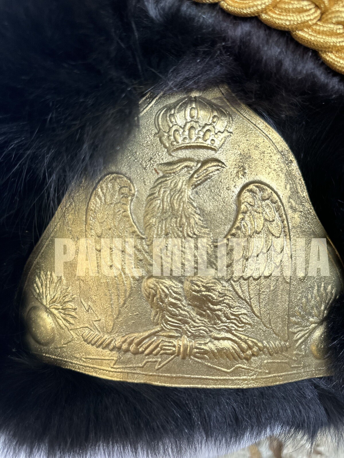 French Napoleonic Bearskin Hat for infantry of guard Officers