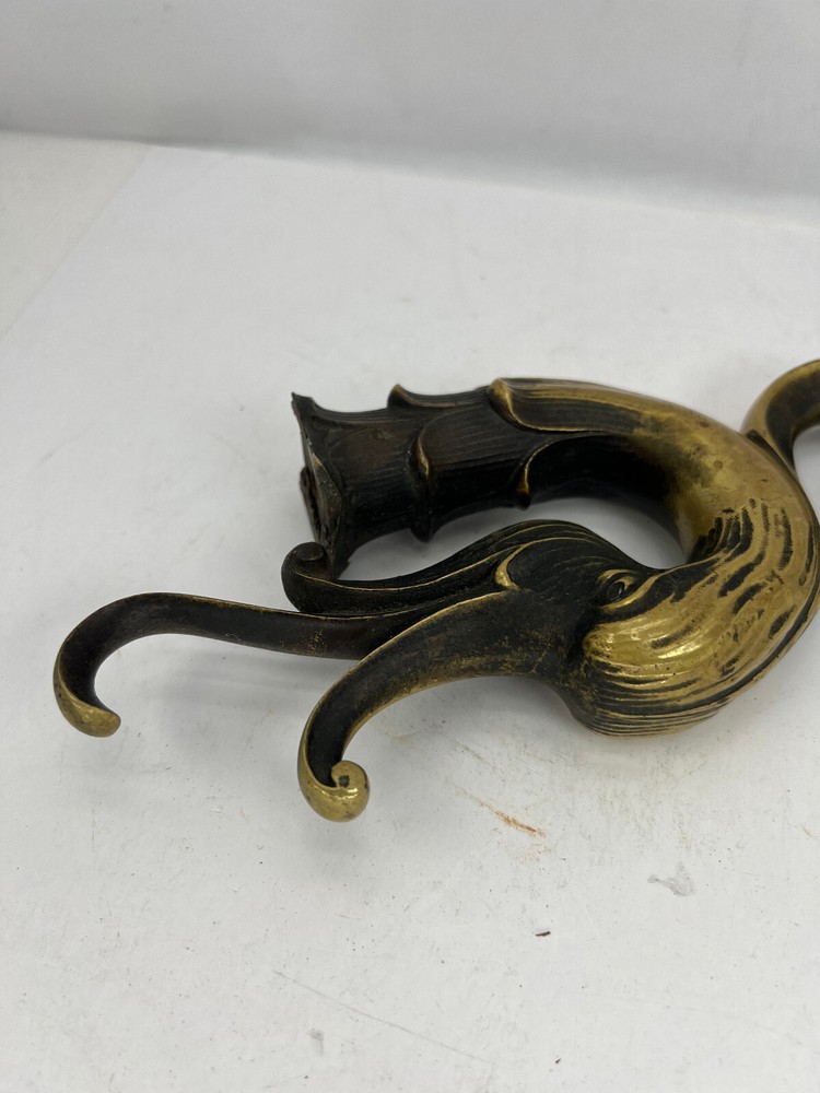Bird Phoenix antique Gate post Finial solid cast Metal Brass 8"