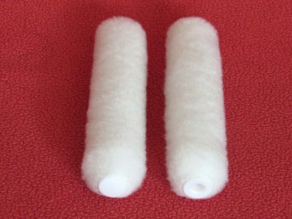Button End 20 White Mini Paint Rollers 6 " x 3/8"  solvent resistant