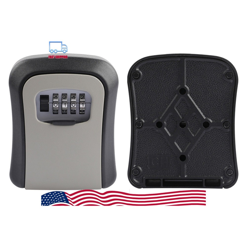 4 Digit Key Safe Lock Box Combination Wall Mount Security Storage Case Organizer