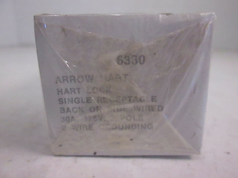 Arrow Hart, 6330 Single Locking Receptacle, 2 Pole, 3 Wire, New