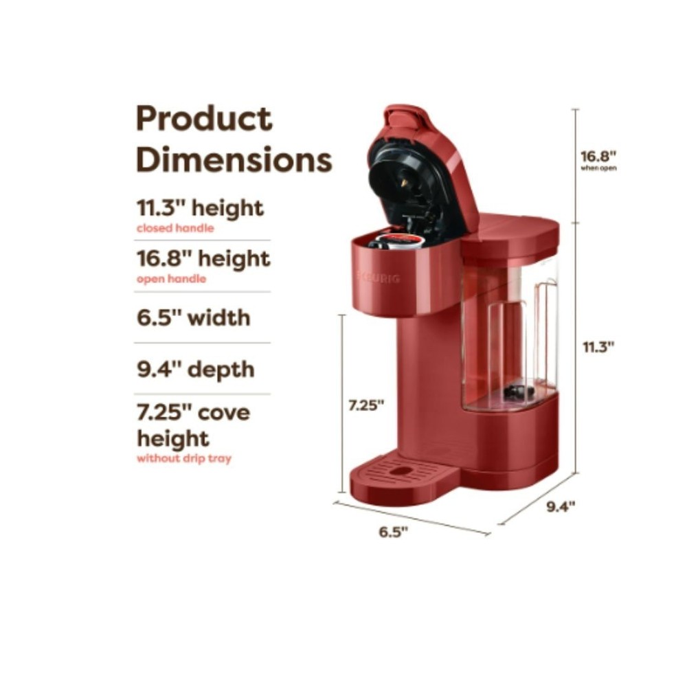 Keurig K-Express Essentials Red Single-Serve K-Cup Pod Coffee Maker