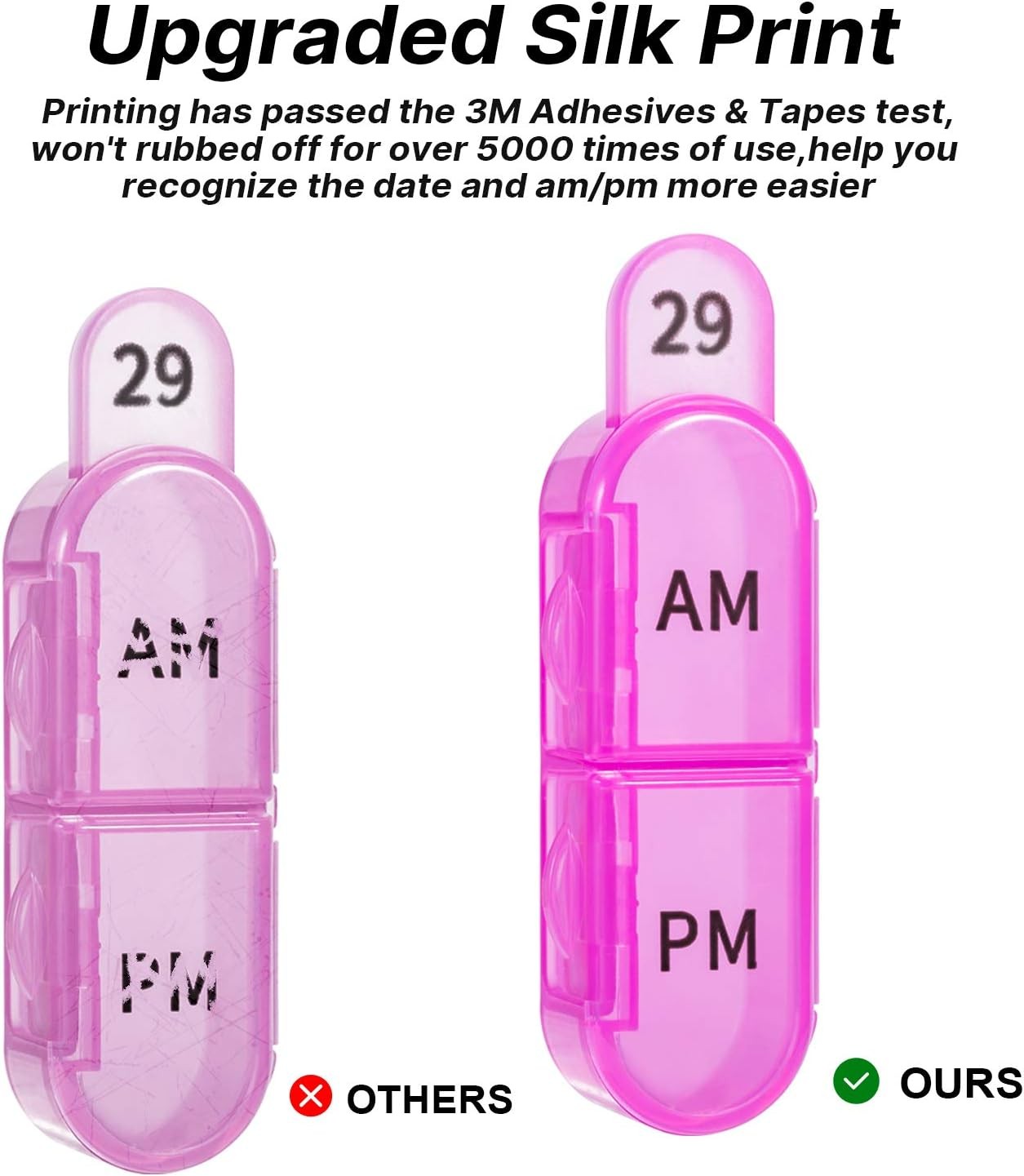 Daviky Monthly Pill Box Organizer 2 Times a Day - 30 Day Pill Box AM PM,BPA Free