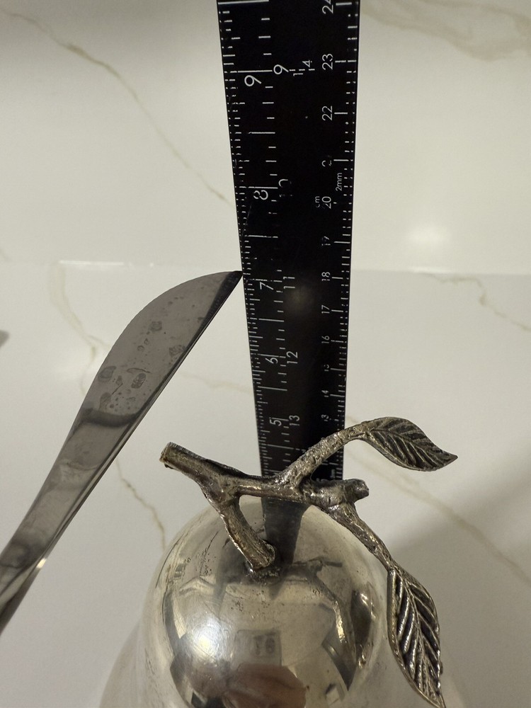 Vintage Apple Pear Fruit Trinket Nesting Box Containers Silver plated MCM Decor