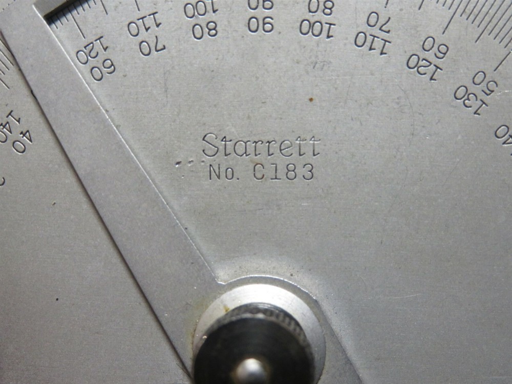 Starrett C183 Protractor Stainless Rectangular Head Machinist Tool
