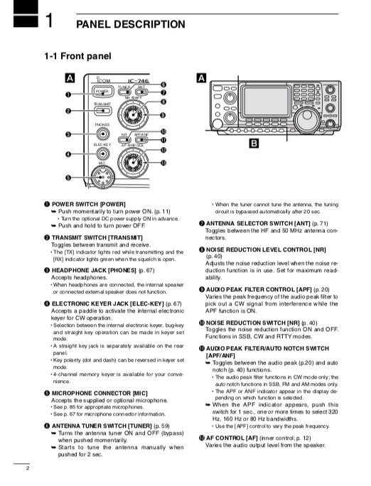Icom IC-746 IC746 Transceiver OWNER'S INSTRUCTION MANUAL