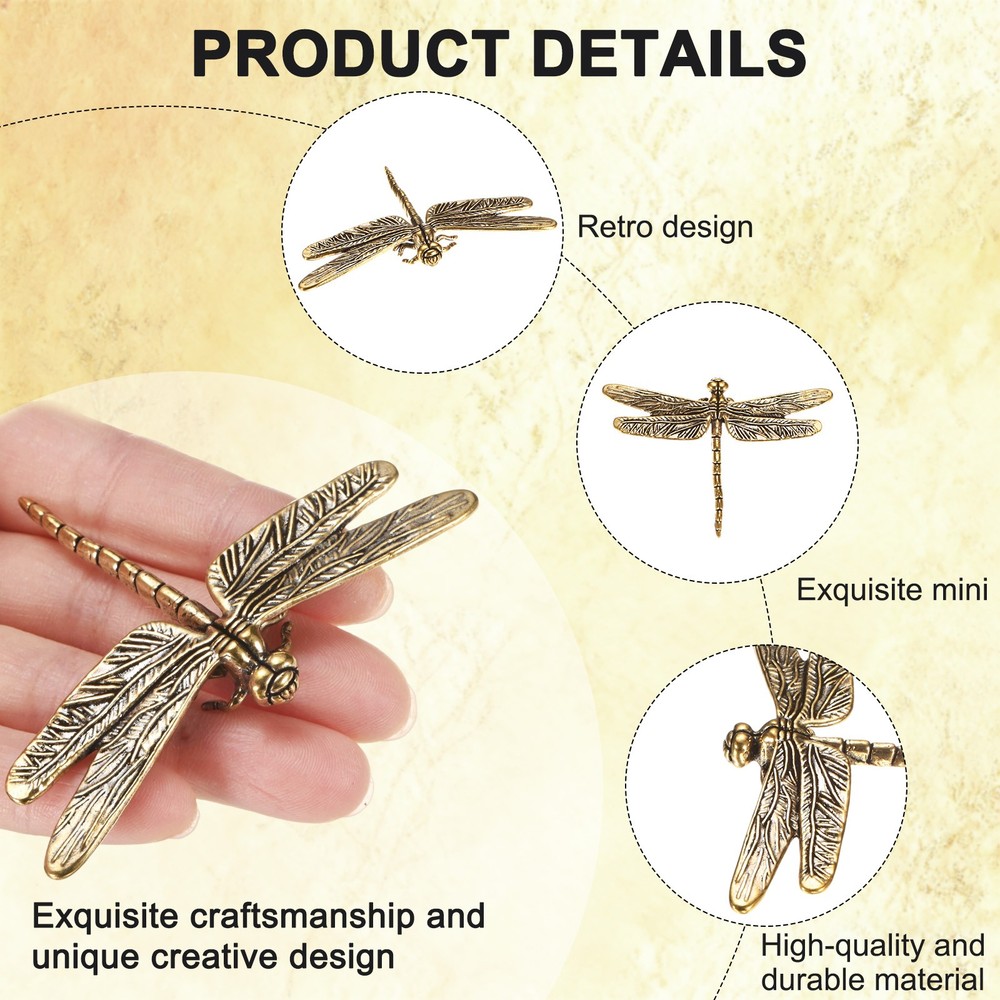 3-Pack Bird Bath Copper Disk, Mini Bird Bath Copper Ornaments [Dragonfly]