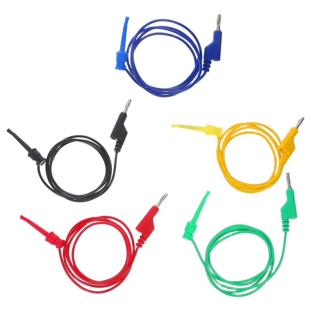 5 Pcs Electronic Testing Cable Flexible Cables Banana to Hook Leads