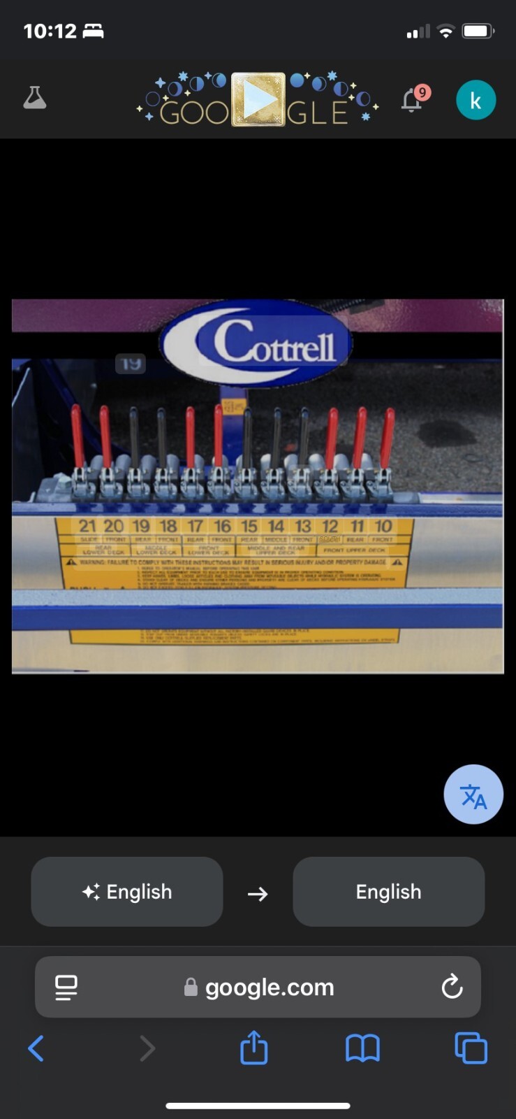 Cottrell Hydraulic Valve Handle , Stainless Steel , C-W NSHW , TE4820 , Kit