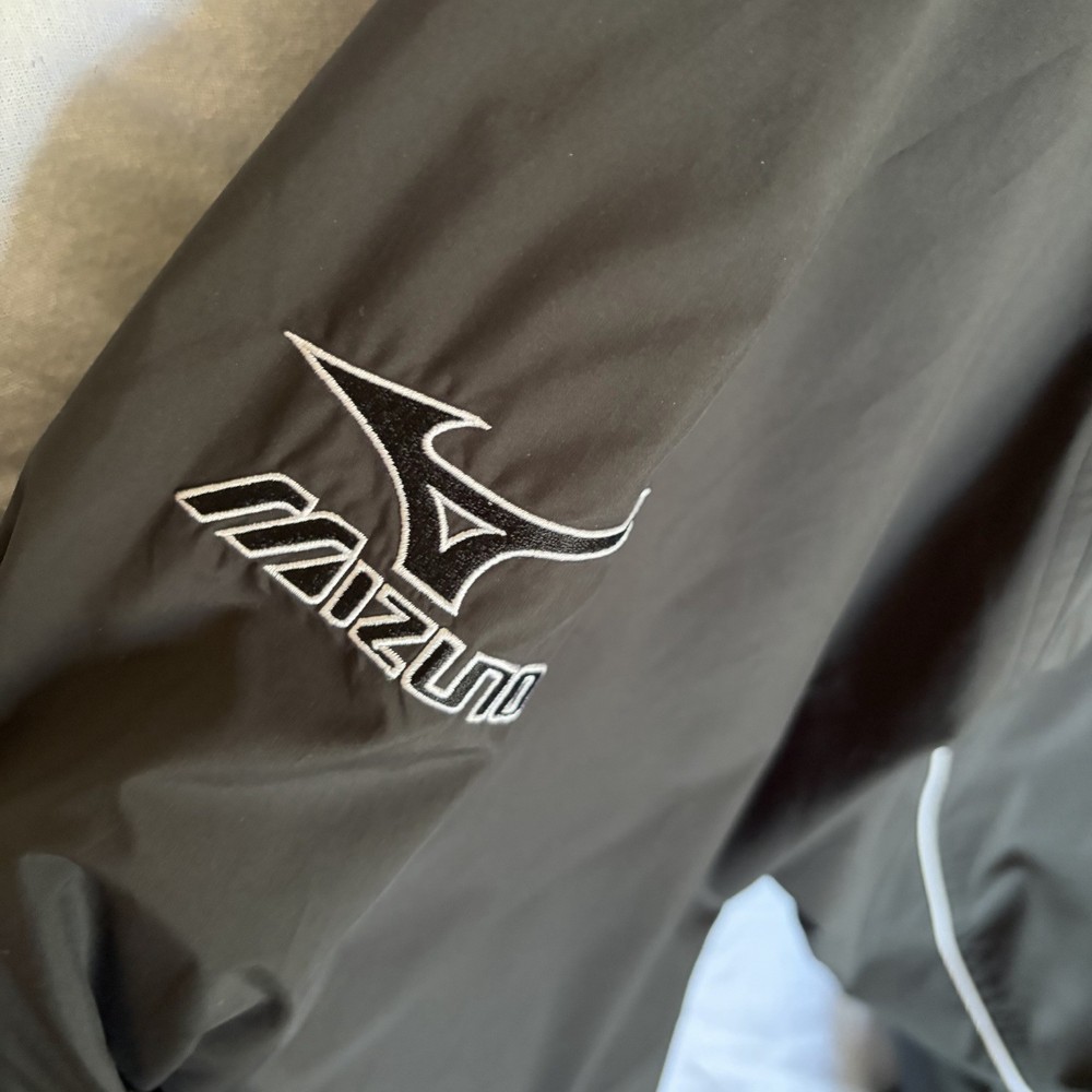 Mizuno WindLite Windbreaker Pullover Jacket Mens Large Black Lightweight Golf