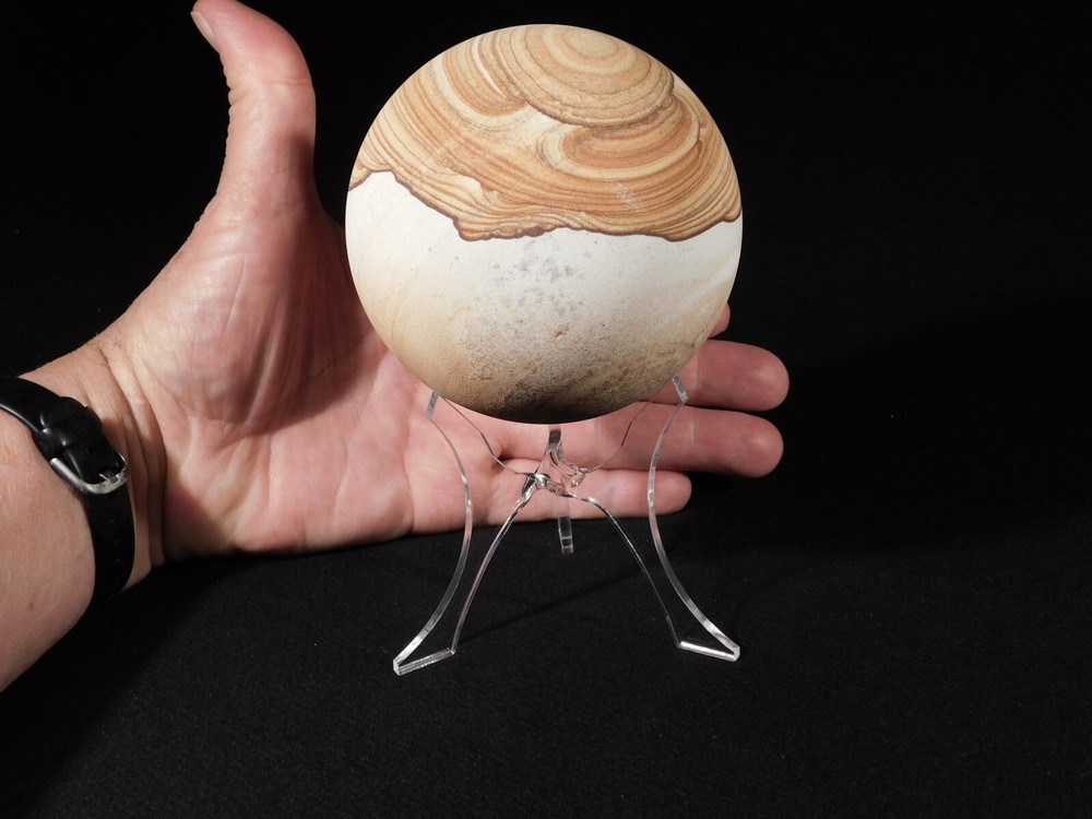 Sphere Display Stand Three Post Clear Lucite Large Size