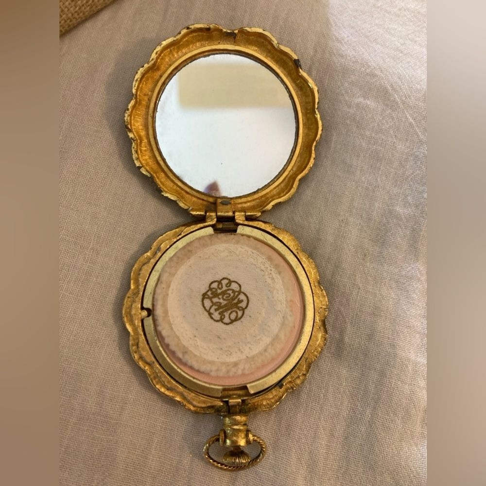 Vintage Compact Powder Old Etched