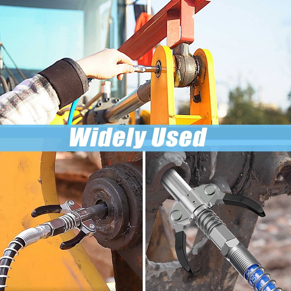 Grease Gun Coupler Tip Quick Lock Black leather double handle 2