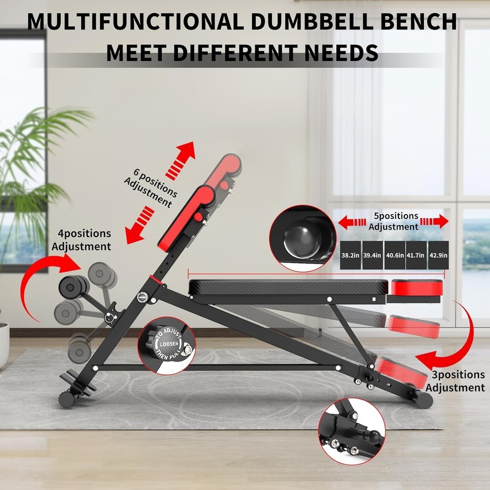 Multi-Functional Adjustable Gym Padded Weight Bench w/ 500LB Capacity