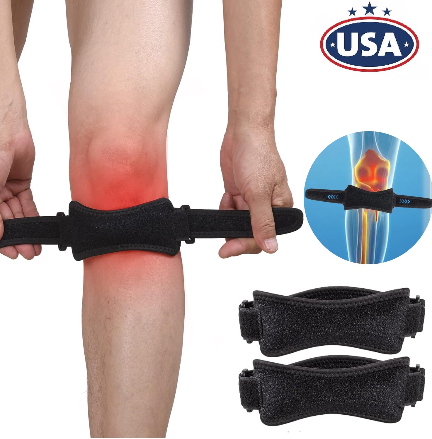 Pain Relief Knee Brace Support Patella Stabilizer Strap Arthritis Running Tendon