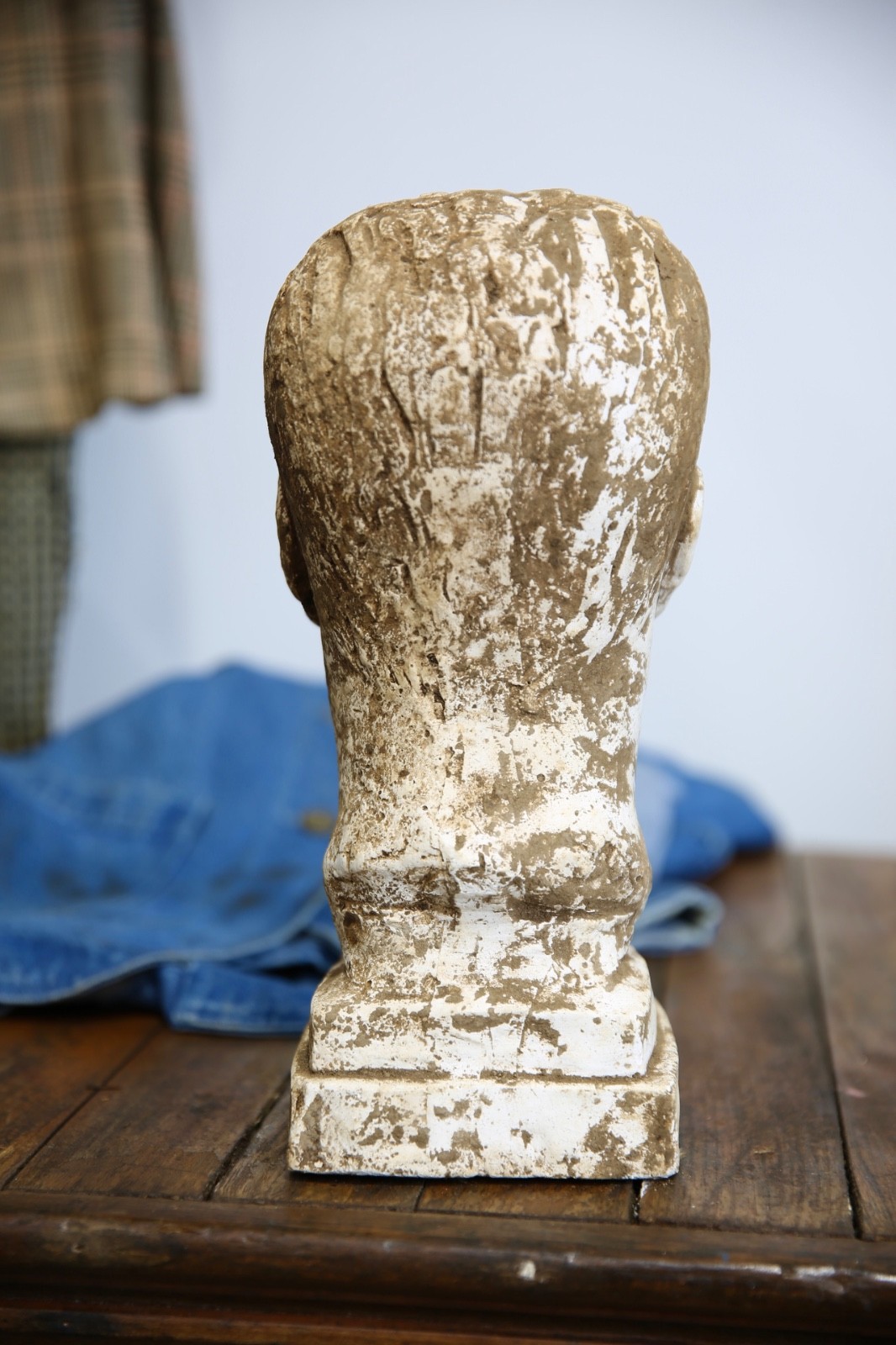 VTG Antique Mannequin Head Hat Stand Countertop Display Bust Chalkware Oddity