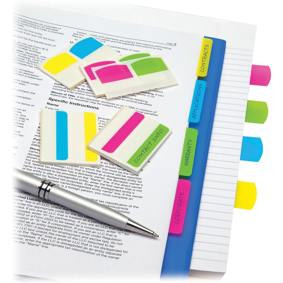 Redi-Tag RTG33148 Removable Index Tabs Assorted 48 Pack