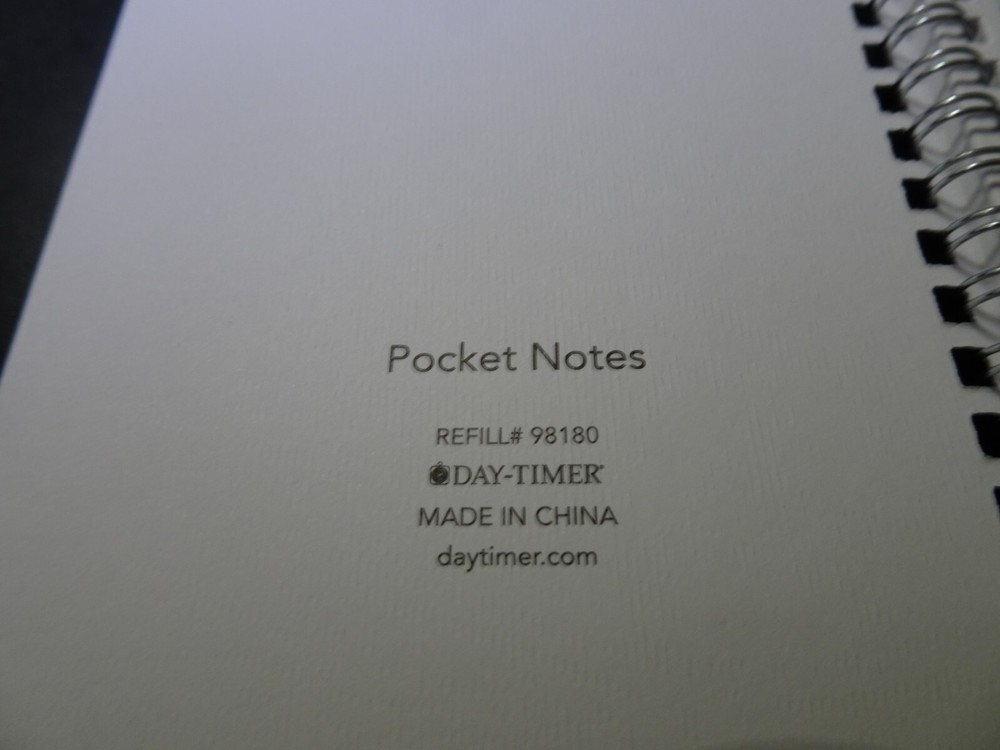 Day-Timer Pocket Notes, Refill# 98180, Index Pg, Subject per Pg 3-1/2" x 6-1/2"