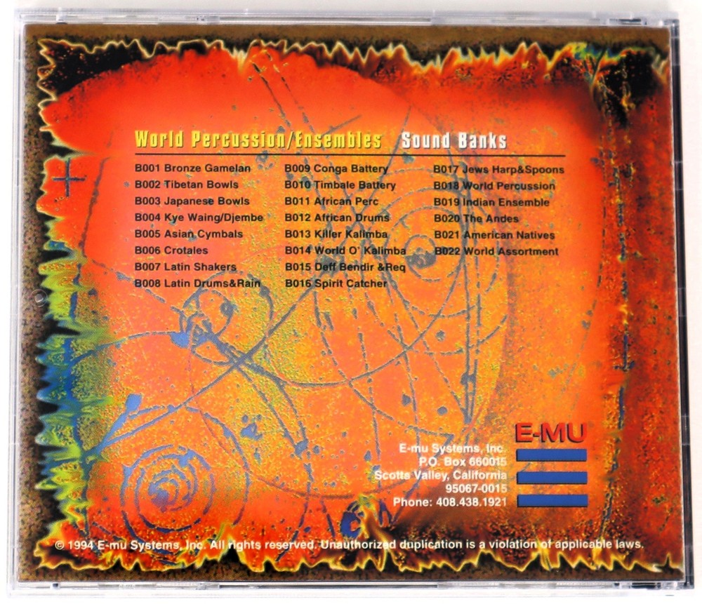 E-MU Systems Sound Library Volume 6 World Percussion/Ensembles Sampling CD 1994