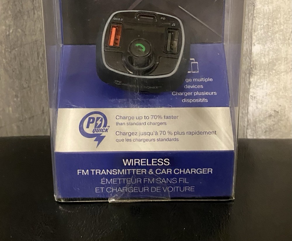 Mobiletronix Wireless FM Transmitter & Car Phone Charger Bluetooth ~ Brand New