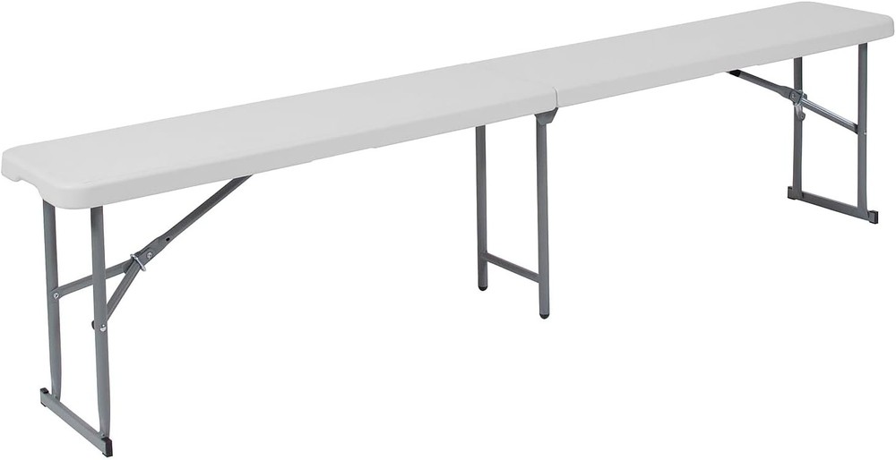 Talbott 10.25''W x 71''L Bi-Fold Granite White Plastic Bench W/ Carrying Handle