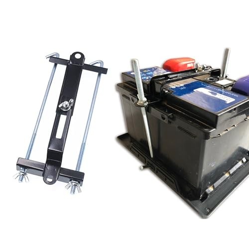 Car Battery Hold Down Kit, Adjustable Battery Crossbar with J Bolt, Universal