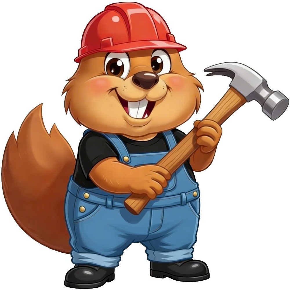 30 Custom Construction Beaver Personalized Address Labels