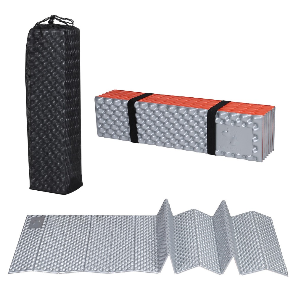 Closed Cell Foam Sleeping Pad R-Value 2.1 Foldable Lightweight Mat Orange