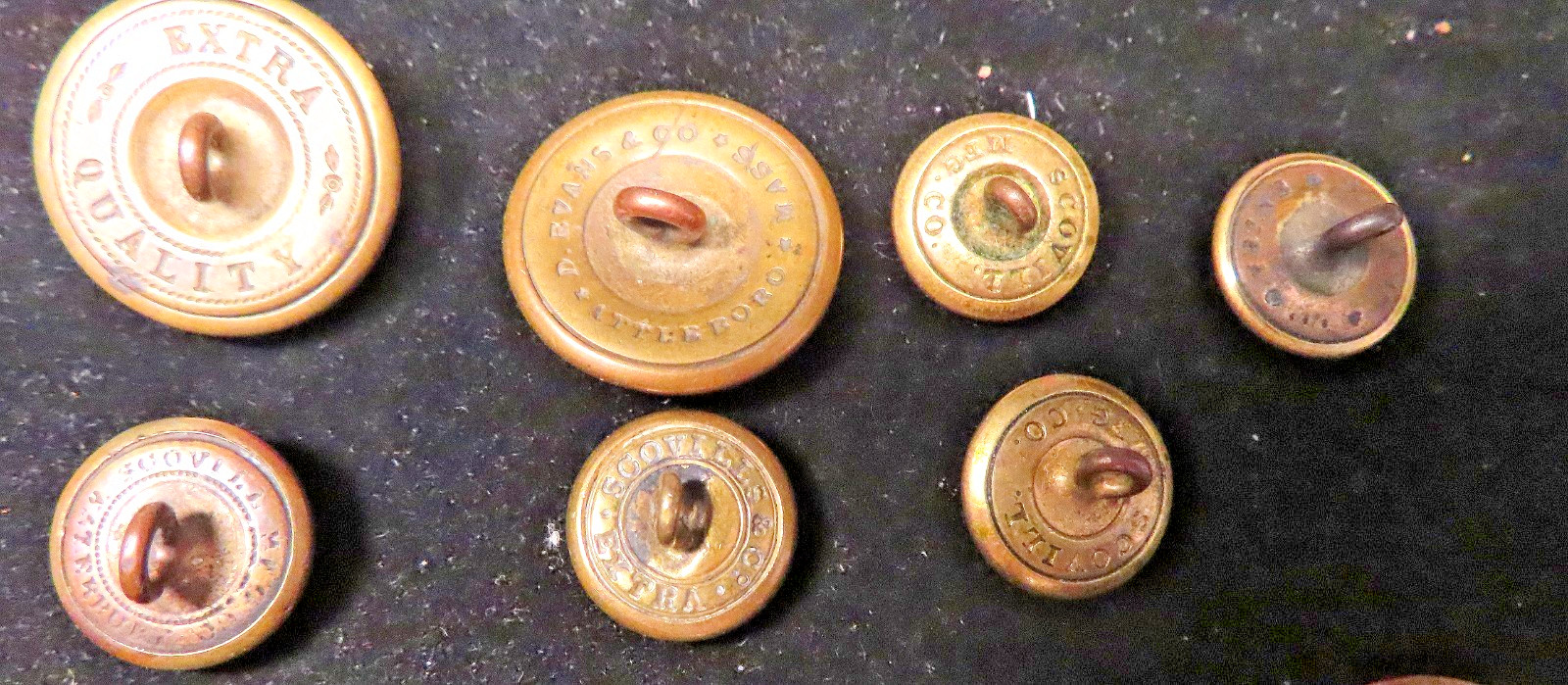 14 Civil War Uniform Buttons Coat & Cuff Sizes