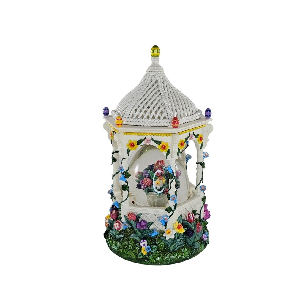Christopher Radko Mini Gazebo Glitterglobe With Box Easter Eggs Snowglobe