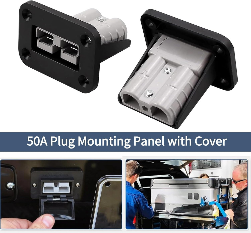 2Pcs Socket Panel, 50 Amp Plug Mounting Panel for Anderson SB50 Series Connector