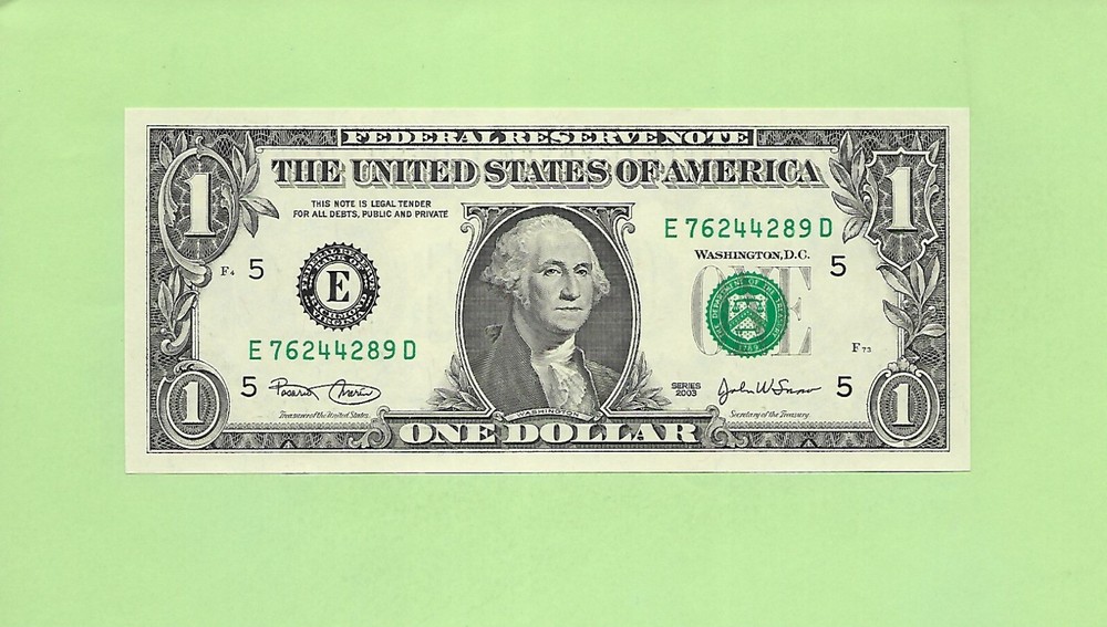 2003 ..UNCIRC $1  E 7624 4289 D  .... 2003  $1  E-D       NICE NOTE        FRN