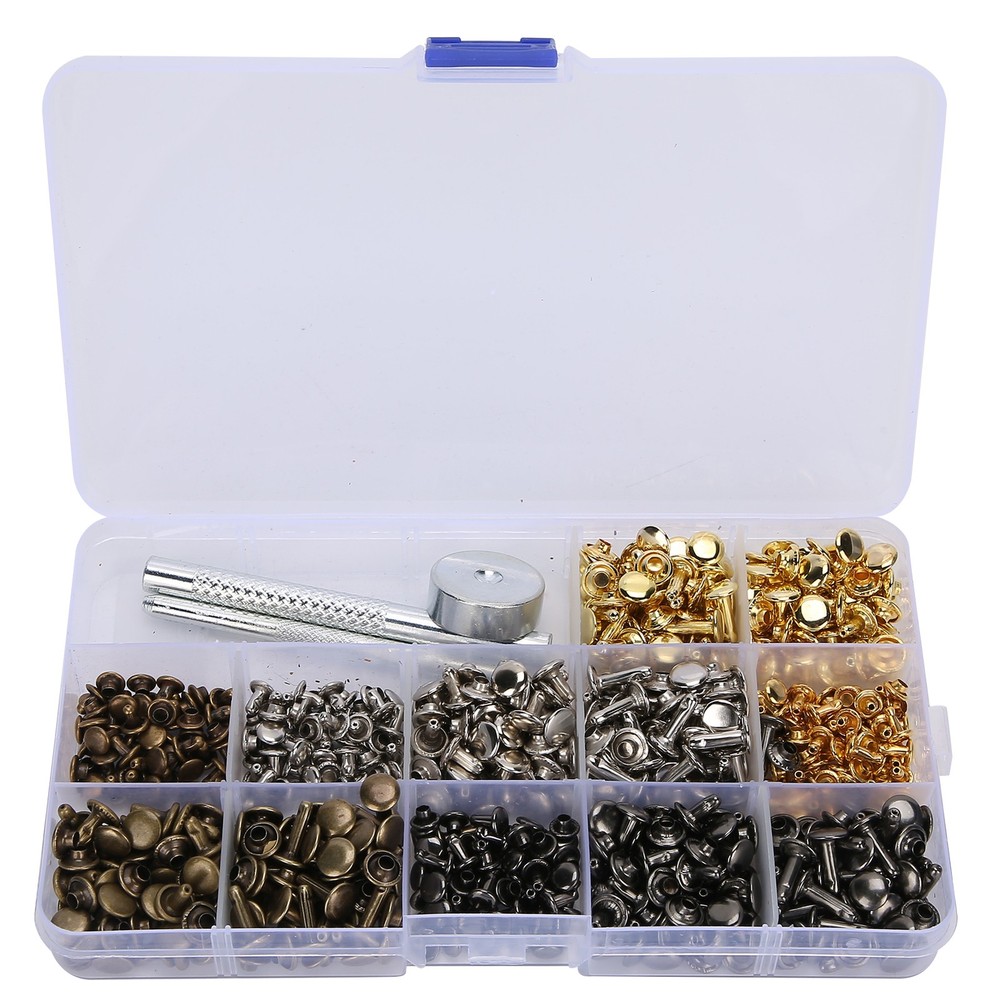 363Pcs Leather Rivets Set Rust-Proof Durable Brass Hand‑Made Accessories For DIY