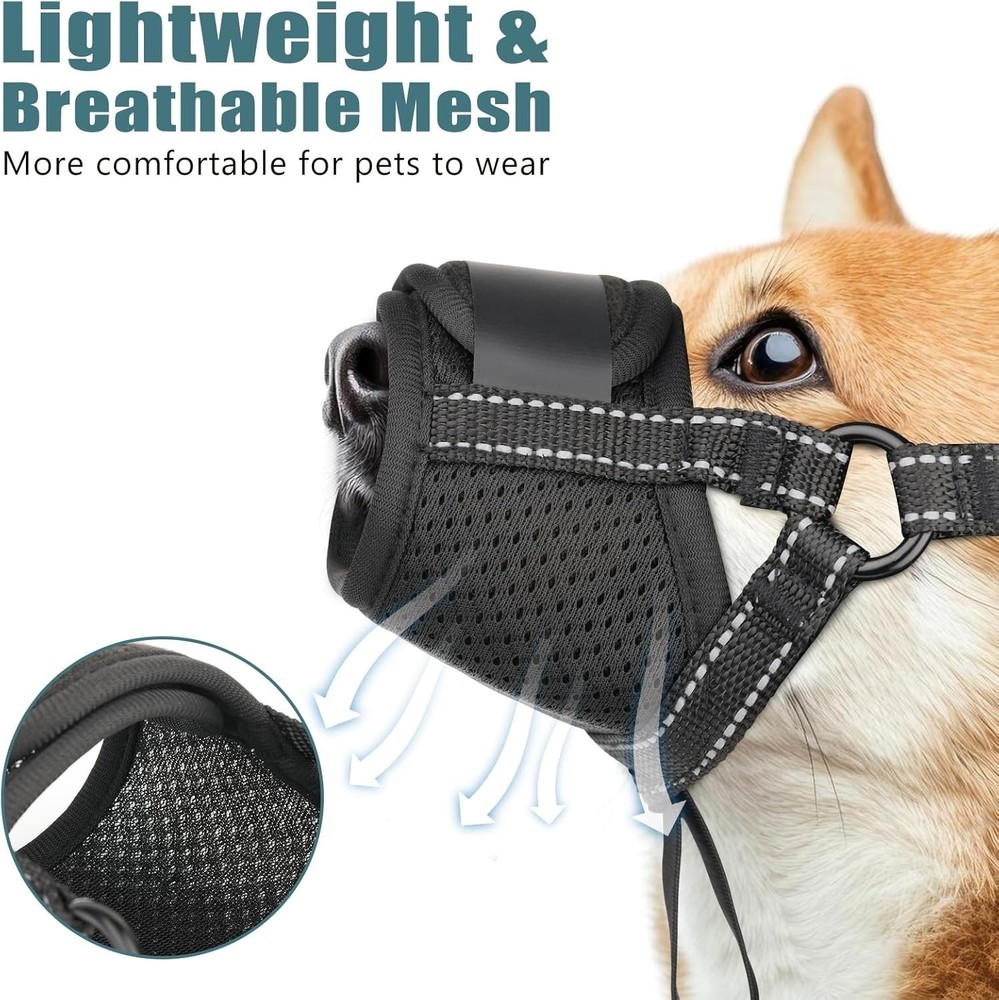 Comfortable Puppy Muzzle in XL - Breathable Mesh for Safe Training & Control