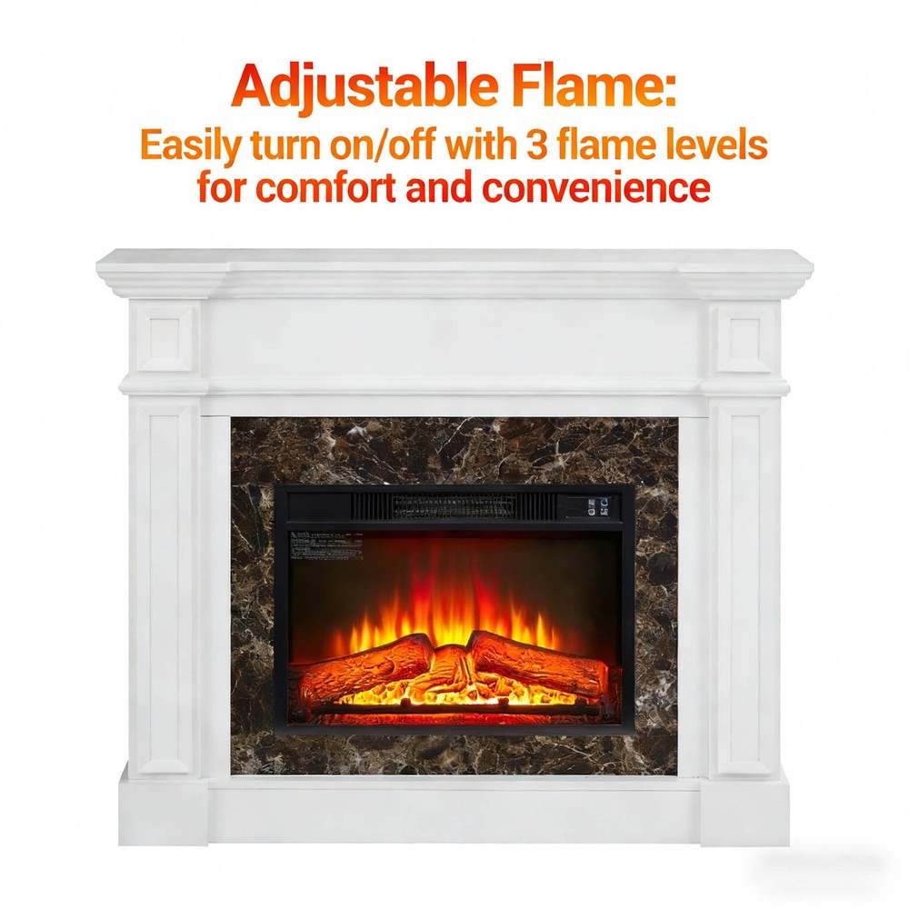 Fireplace mantel Includes remote control Adjustable flames