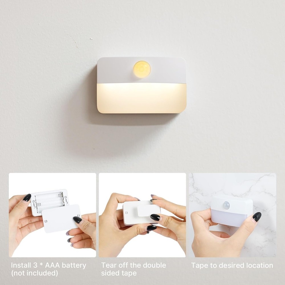 Versatile 8 Pack Wireless Indoor Lights - Motion Sensor Warm White Illumination