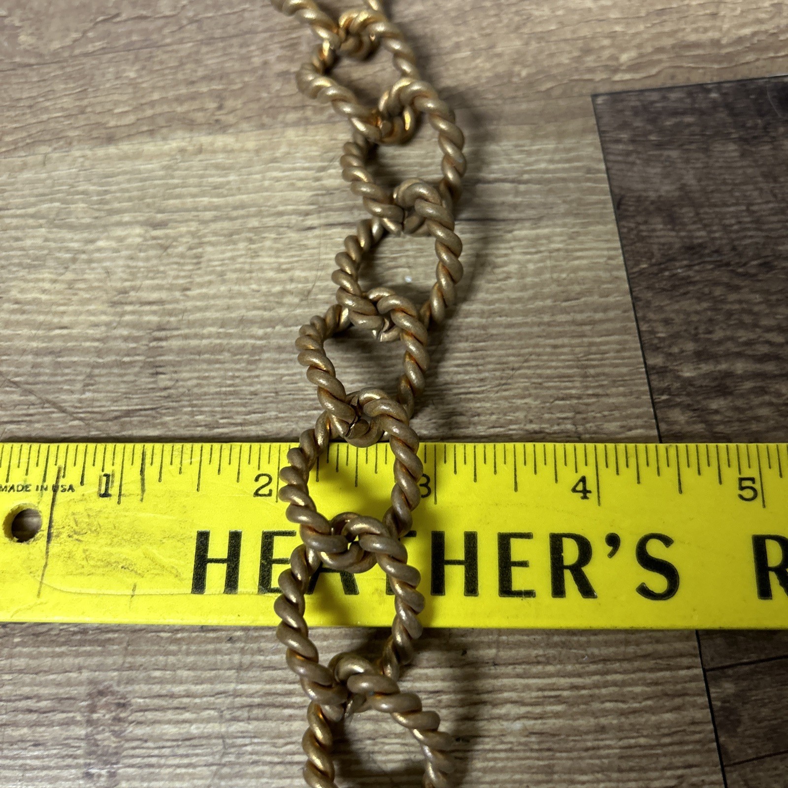 Old Vtg 36” Braided Brass Light Fixture Chain Hanger Chandelier Porch Light