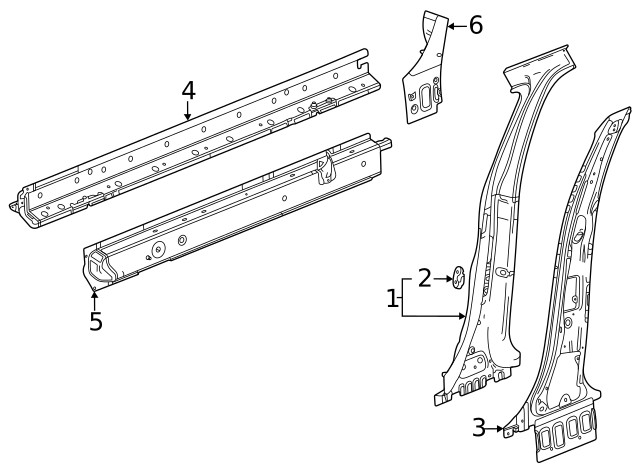 Genuine GM Passenger Side Rocker Inner Panel 60005122