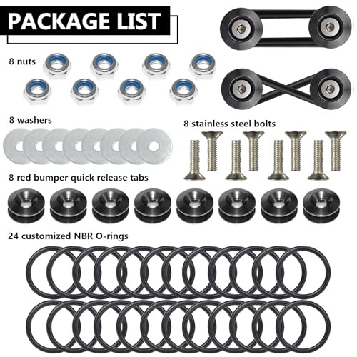 Universal Bumper Clips, Front Rear Bumper Quick Release Kit, Bumper 2set Black